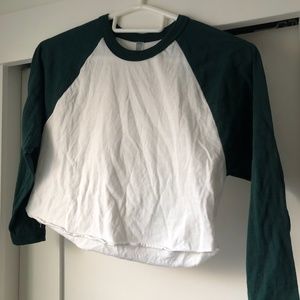 American Apparel baseball tee crop top